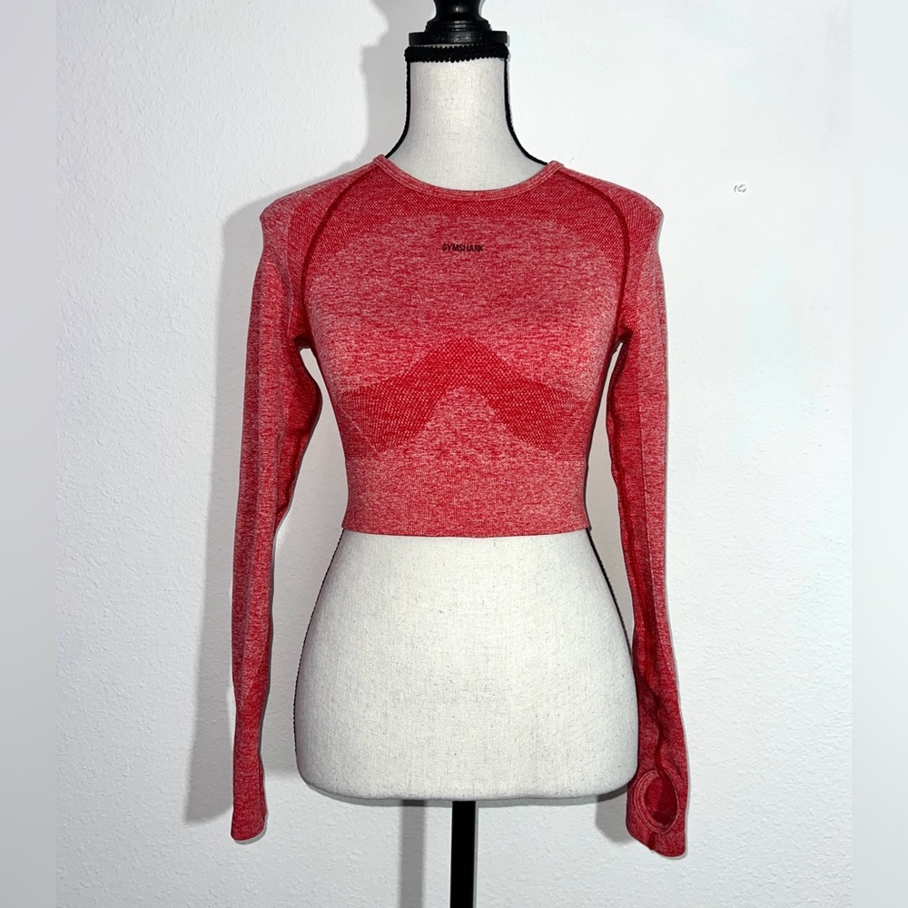 Gymshark Flex Sports Pink Long Sleeve Cropped Thumb Hole Active Shirt Top